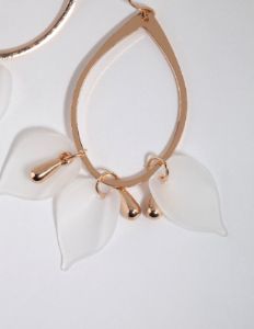 Gold Pear Frosted Leaf Earrings sold by lovisa