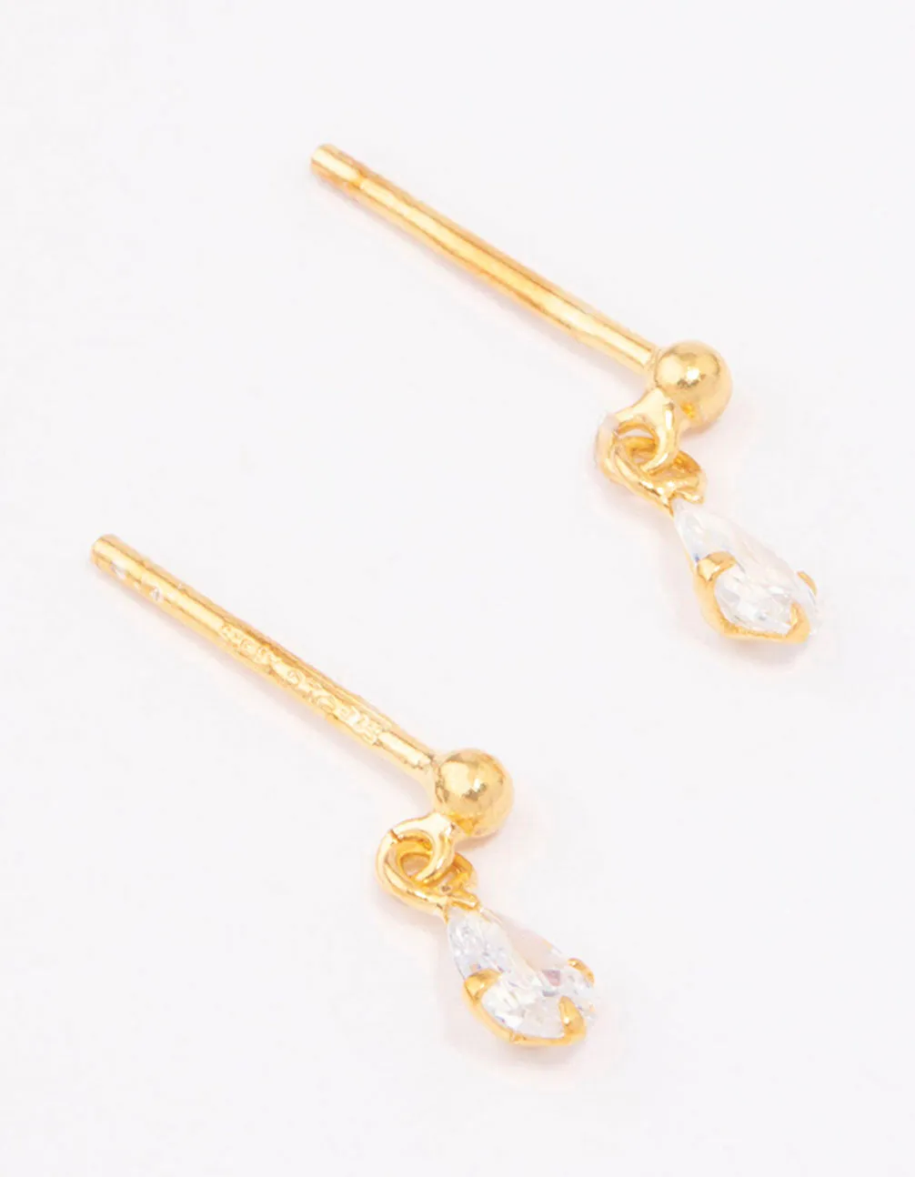 Gold Plated Sterling Silver Pear Cubic Zirconia Drop Earrings sold by lovisa