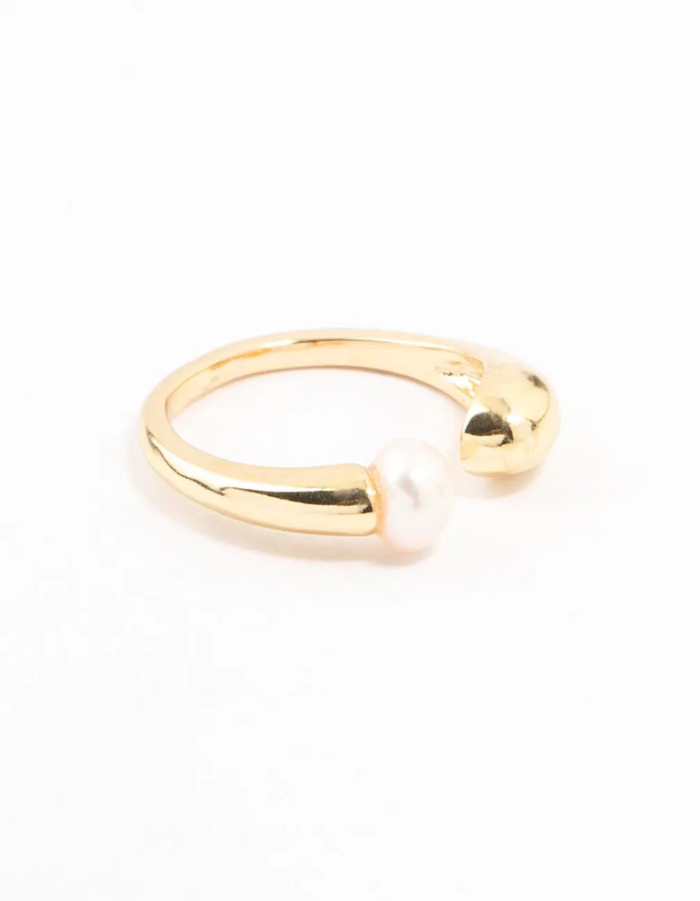 Gold Plated Open Pearl Ring sold by lovisa
