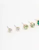 Gold Green Multi Diamante Stud Earrings 3-Pack sold by lovisa