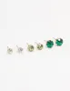 Gold Green Multi Diamante Stud Earrings 3-Pack sold by lovisa
