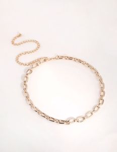 Gold Oval Link Belt sold by lovisa