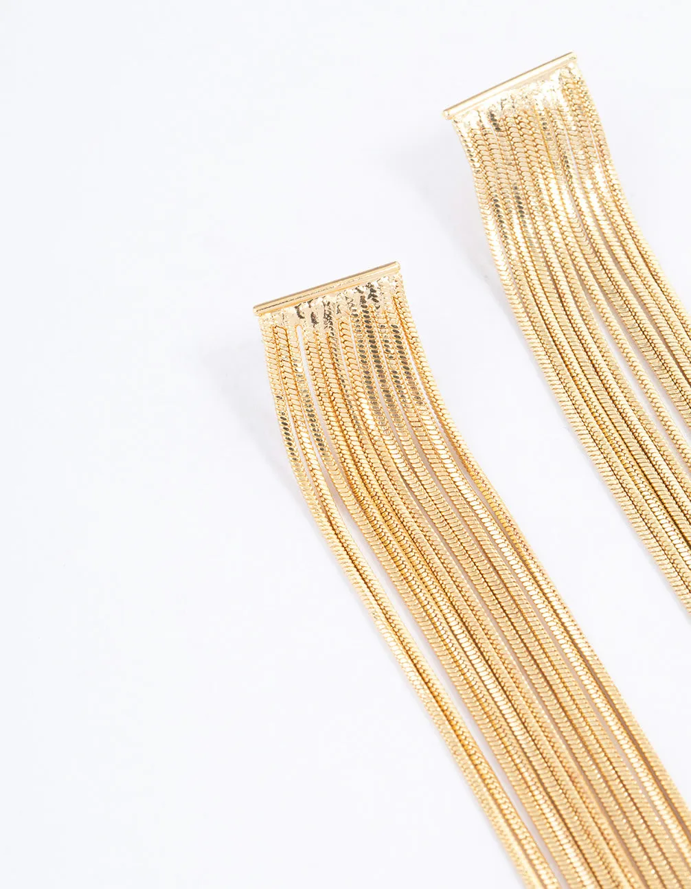 Gold Plated Box Chain Waterfall Drop Earrings sold by lovisa product image thumbnail 2