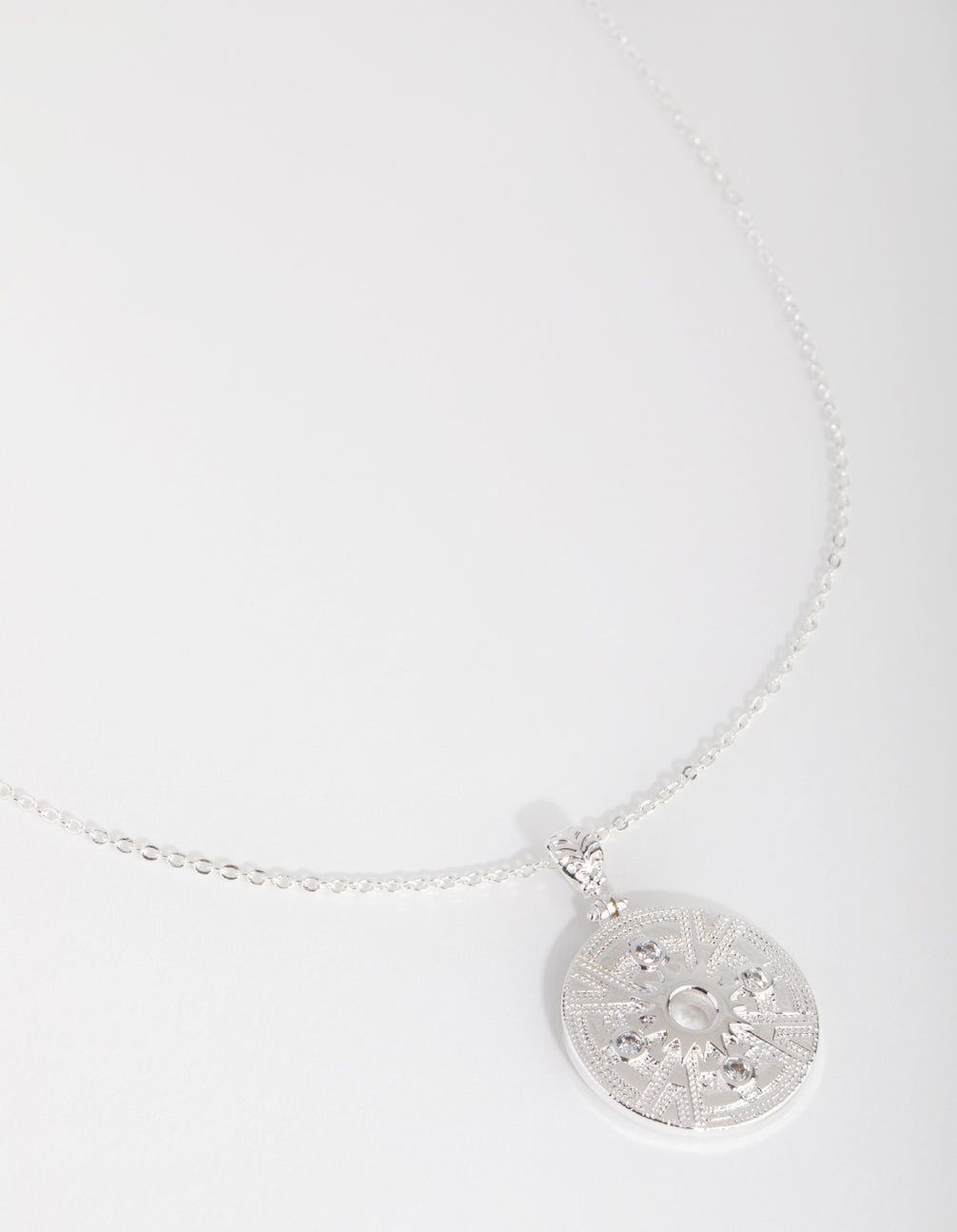 Silver Plated Open Centre Cubic Zirconia Necklace sold by lovisa