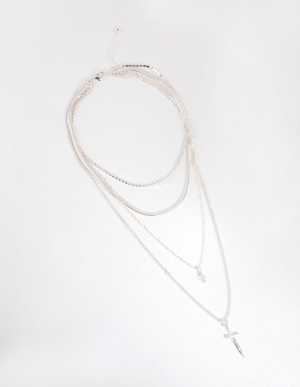 Silver Dagger Layered Necklace sold by lovisa product image thumbnail 2