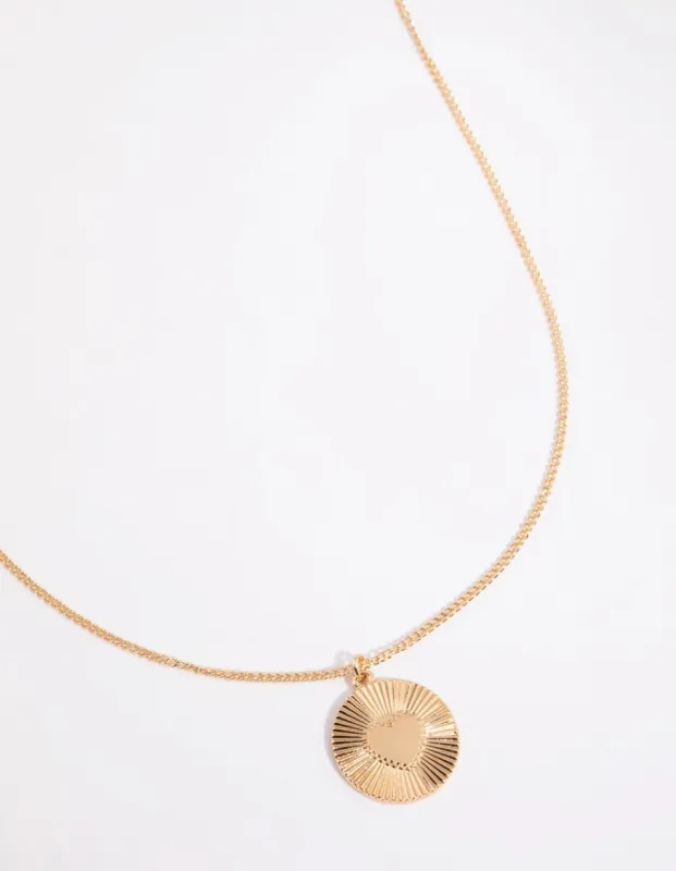Gold Heart Surrounded Pendant Necklace sold by lovisa