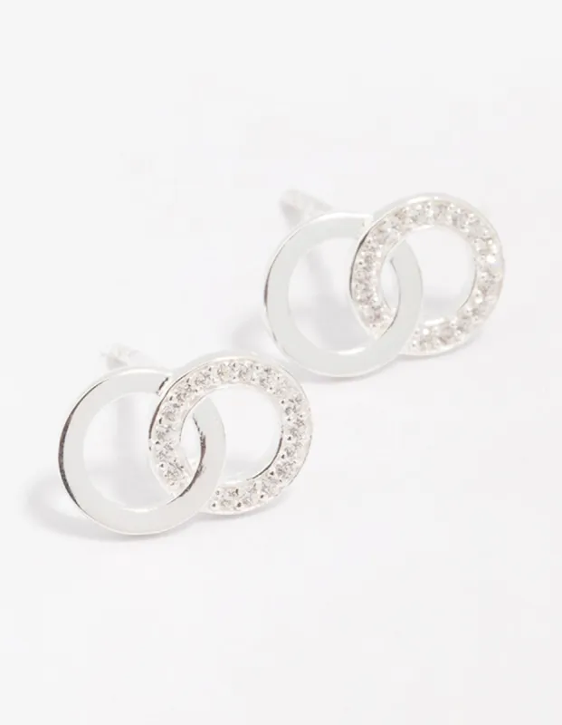 Sterling Silver Cubic Zirconia Circular Stud Earrings sold by lovisa