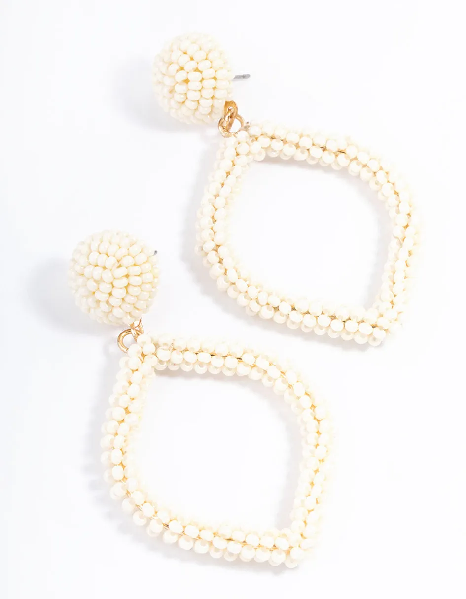 Gold Bead Diamond Drop Earrings sold by lovisa