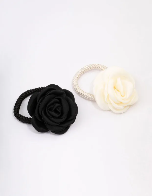 Fabric Petal Flower Hair Tie Pack sold by lovisa