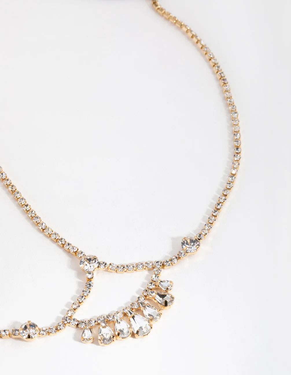 Gold Drape Crystal Headchain sold by lovisa