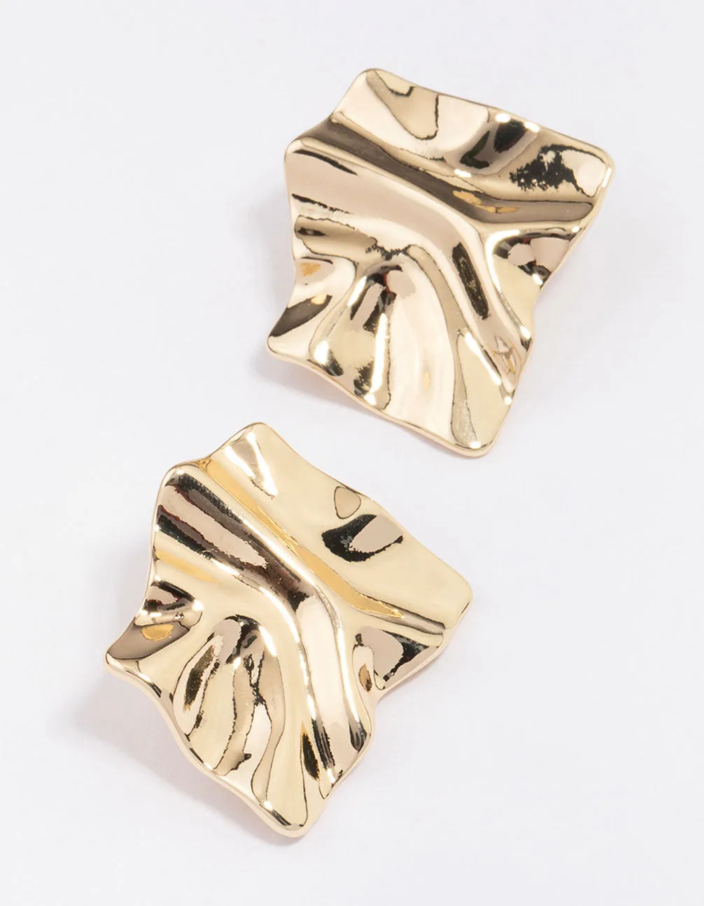 Gold Plated Warped Metal Stud Earrings sold by lovisa