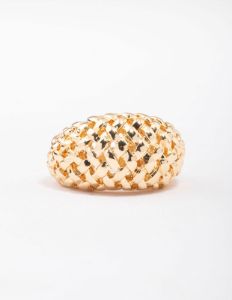 Gold Plated Woven Dome Cocktail Ring sold by lovisa