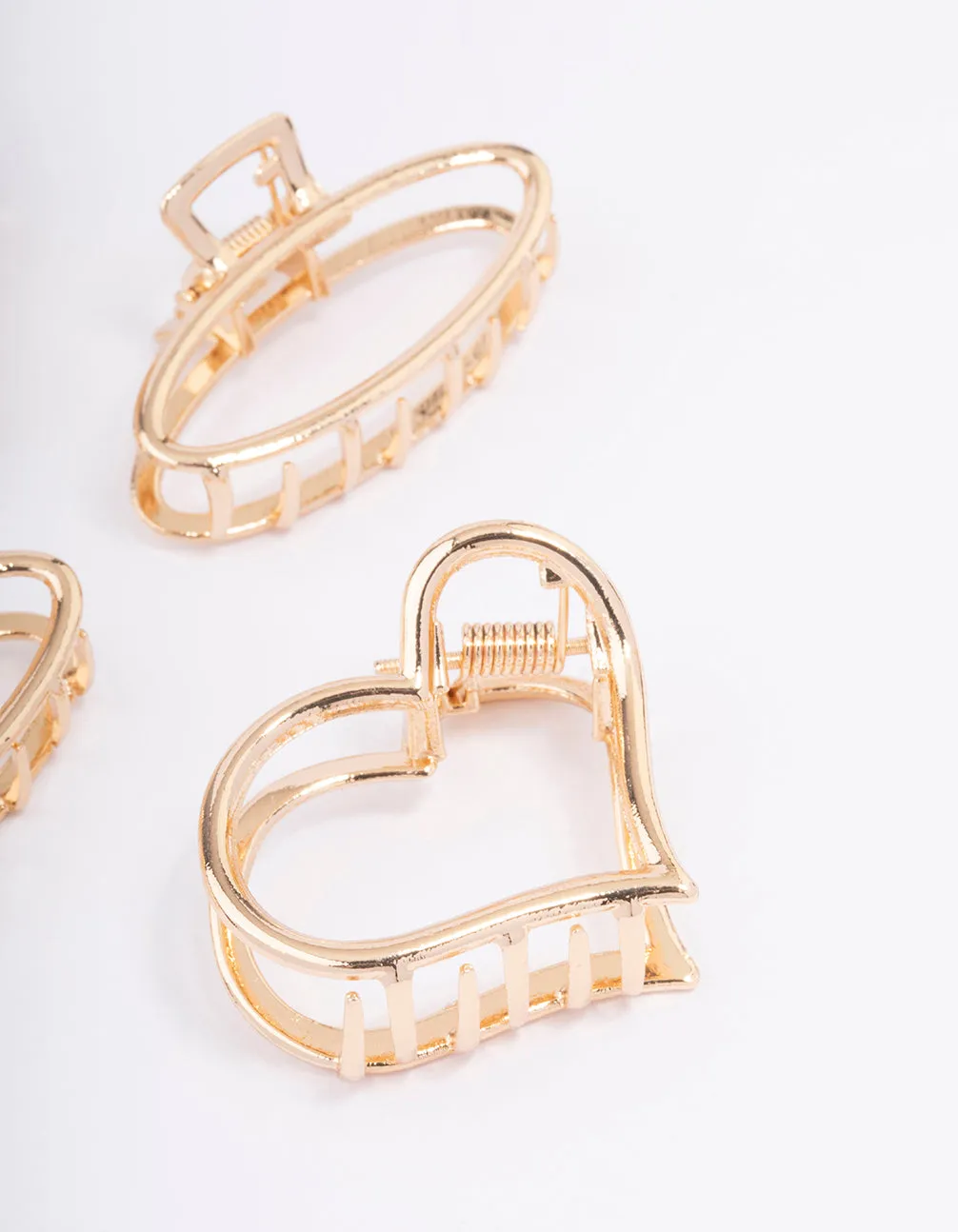 Gold Heart & Oval Hair Claw Clip 4-Pack sold by lovisa product image thumbnail 3