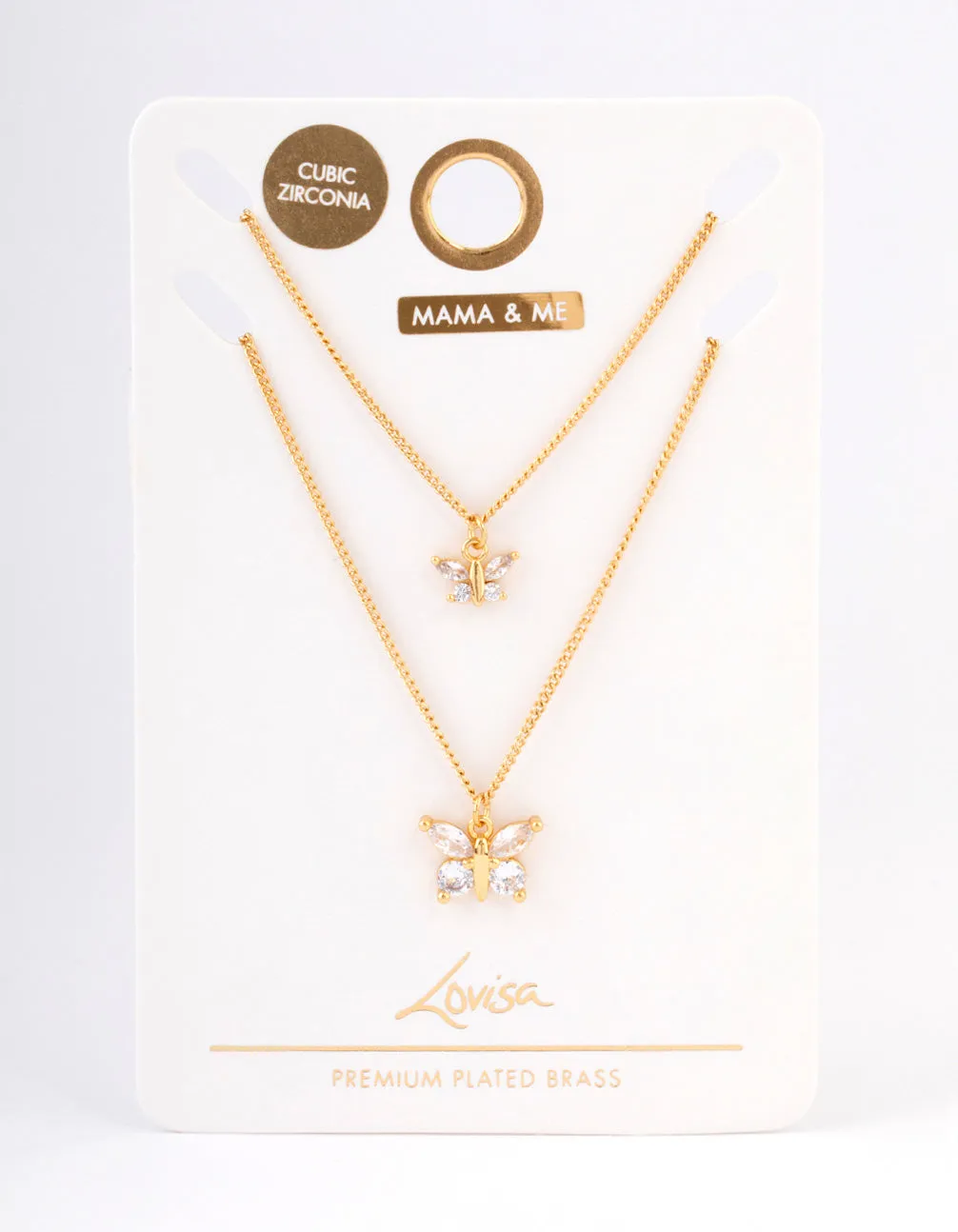 Gold Plated Cubic Zirconia Link Butterfly Necklace Pack sold by lovisa product image thumbnail 3