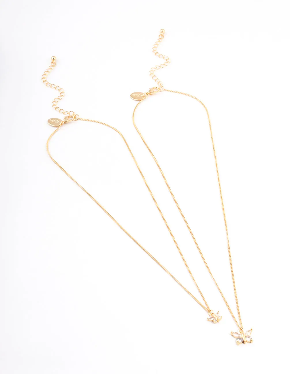 Gold Plated Cubic Zirconia Link Butterfly Necklace Pack sold by lovisa product image thumbnail 2
