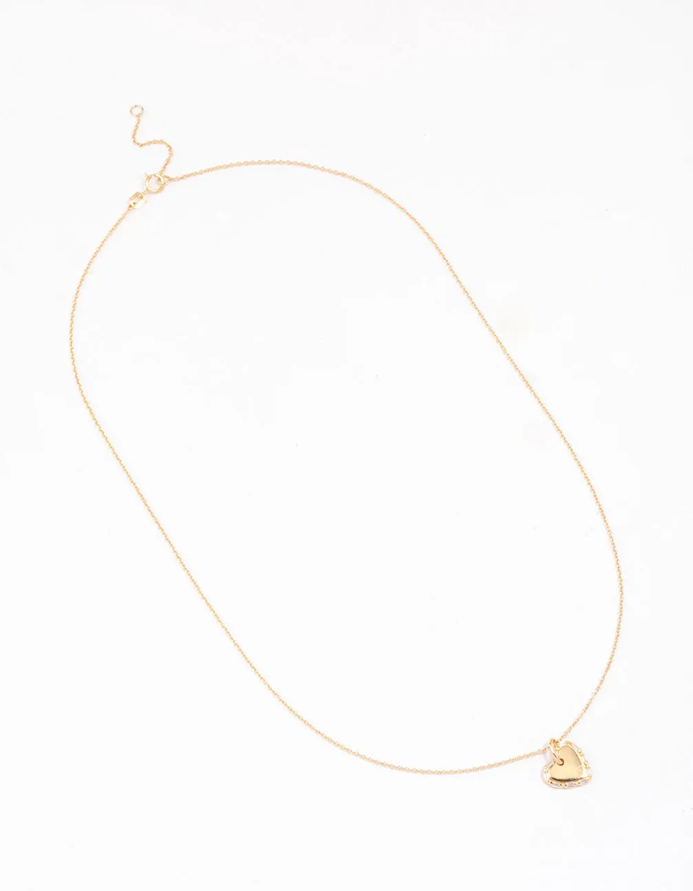 Gold Plated Sterling Silver Baguette Heart Necklace sold by lovisa product image thumbnail 2