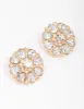 Gold Flower Encrusted Stud Earrings sold by lovisa