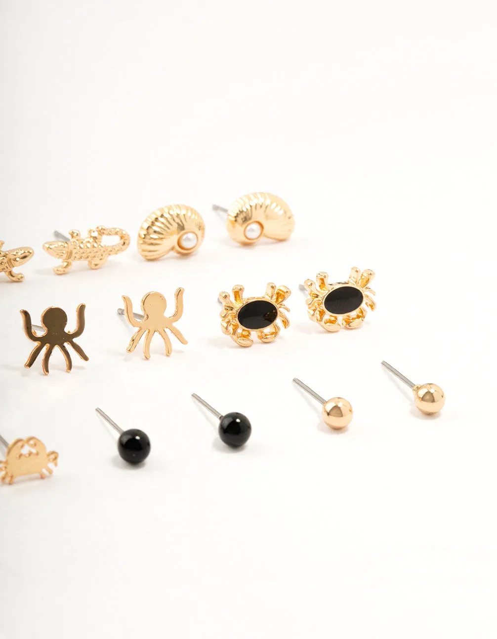 Gold Mixed Creatures Earrings 12-Pack sold by lovisa product image thumbnail 3