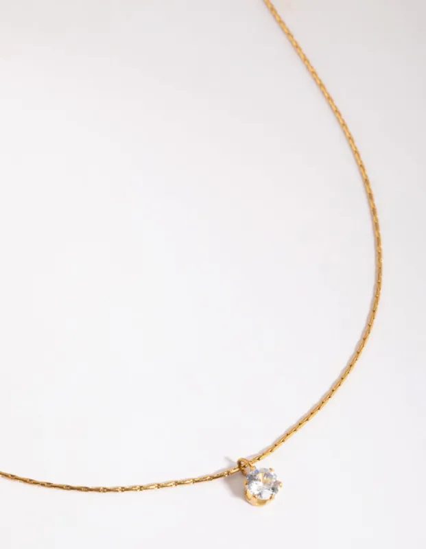 Waterproof Gold Plated Stainless Steel Diamante Necklace sold by lovisa
