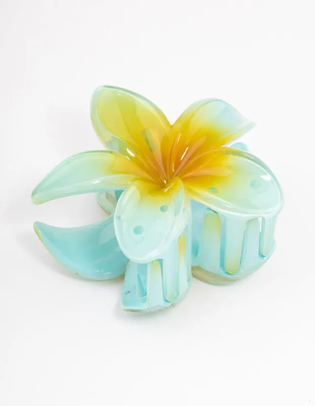 Blue Ombre Tropical Flower Claw Clip sold by lovisa