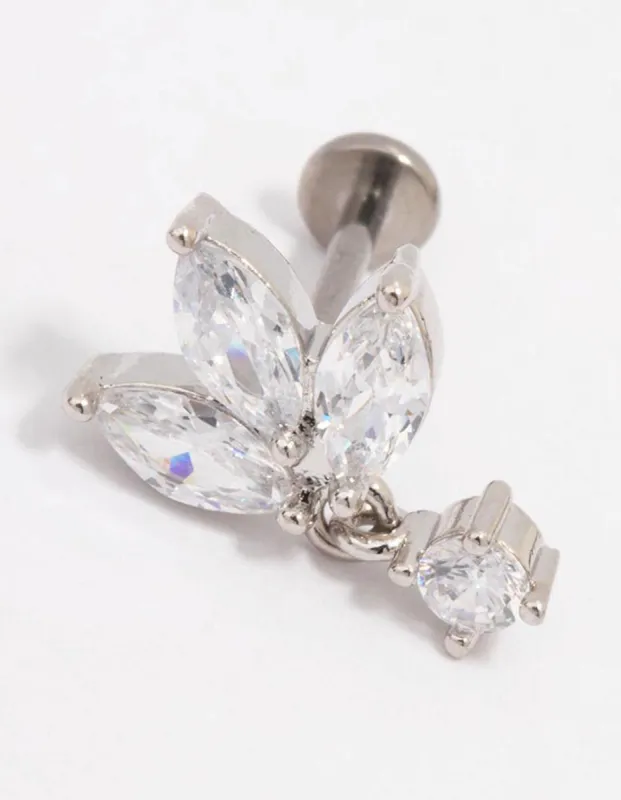 Titanium Leaf Drop Single Flat Back sold by lovisa
