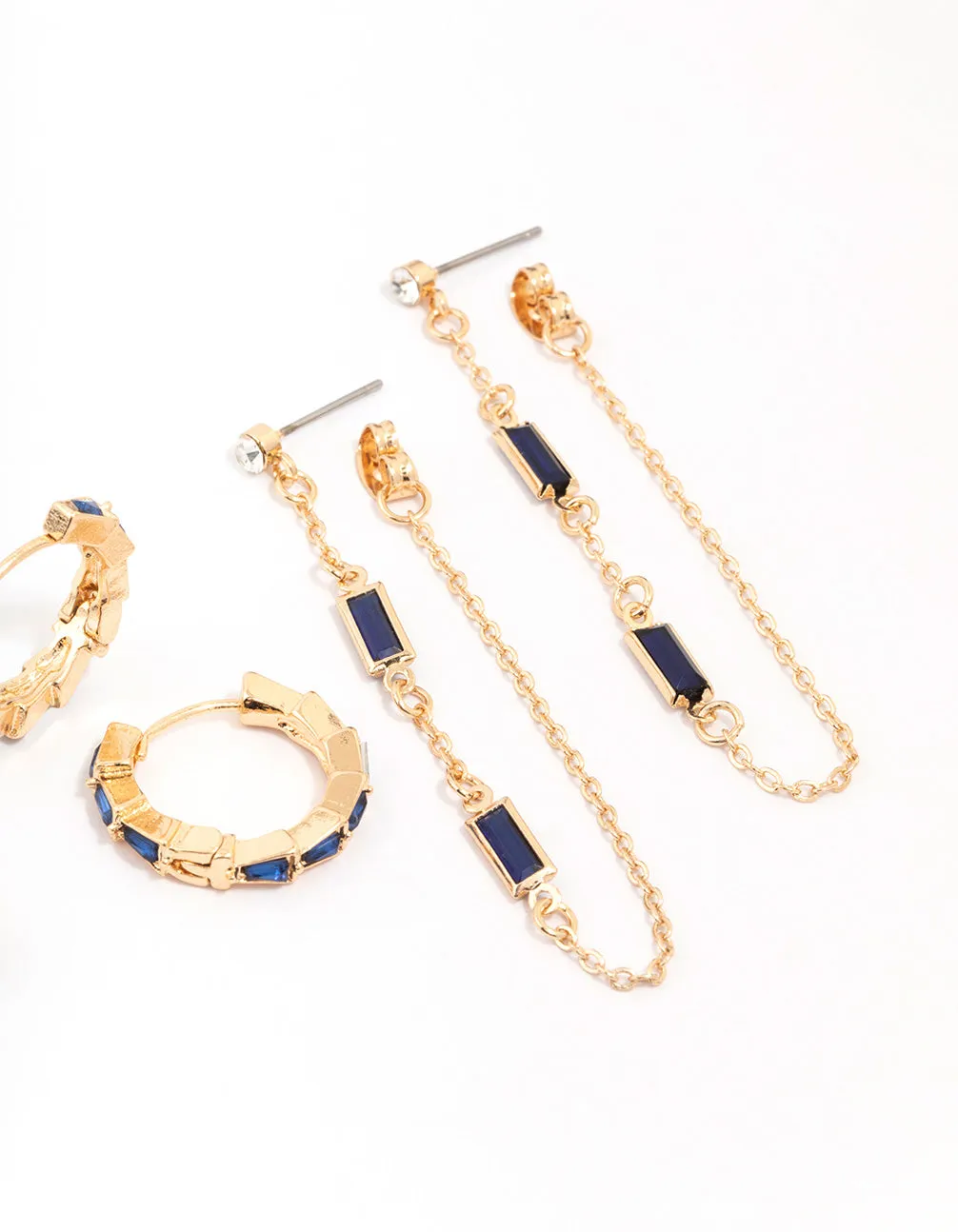 Gold Navy Mix Earring 3-Pack sold by lovisa product image thumbnail 3