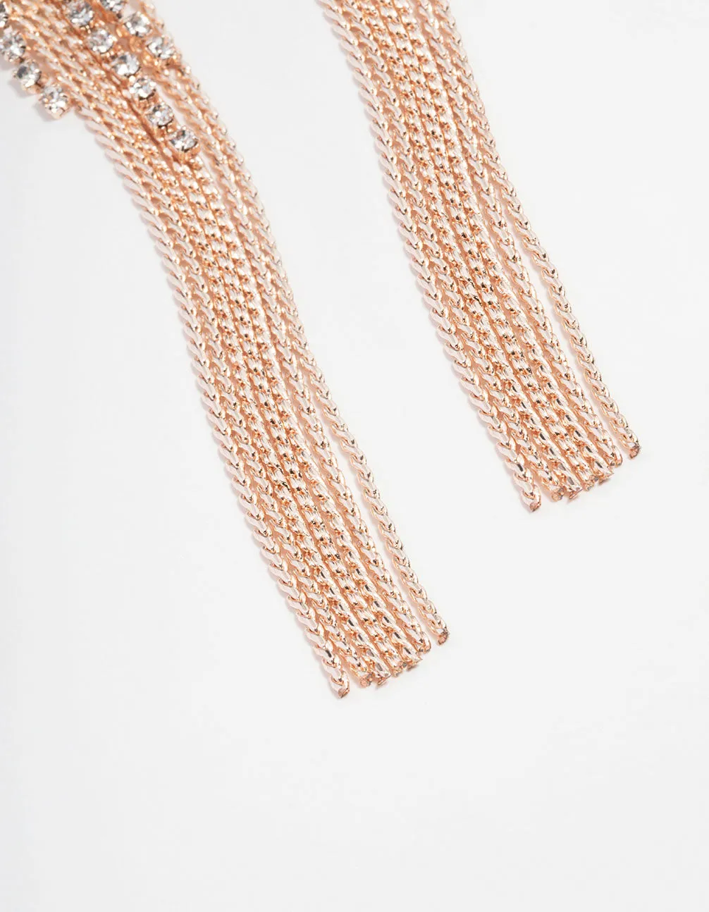 Rose Gold Diamante Cupchain Drop Earrings sold by lovisa product image thumbnail 3