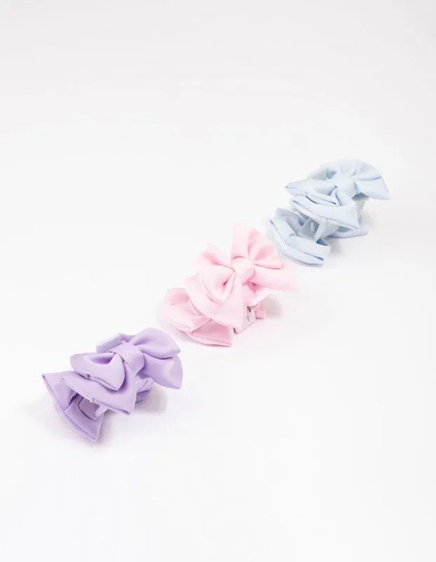 Pastel Bow Small Hair Claw Clip 3-Pack sold by lovisa