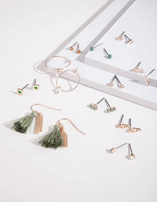 Rose Gold Sage Tassel Earring 12-Pack sold by lovisa