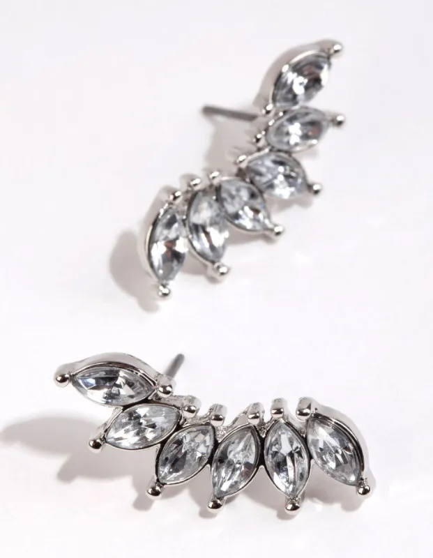 Rhodium Marquise Fan Stud Earrings sold by lovisa