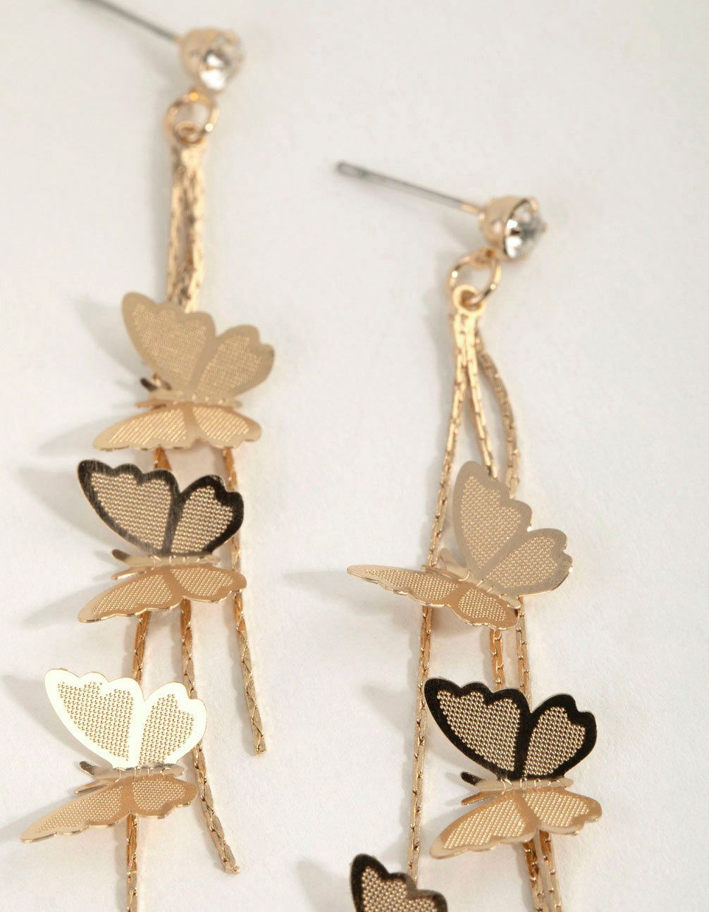 Gold Multi Butterfly Drop Earrings sold by lovisa product image thumbnail 2