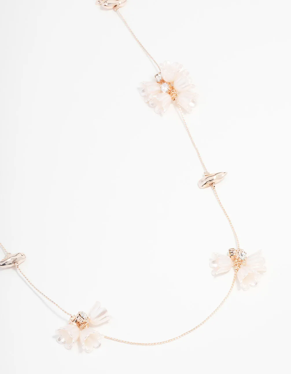 Rose Gold Pearl Charm Long Necklace sold by lovisa