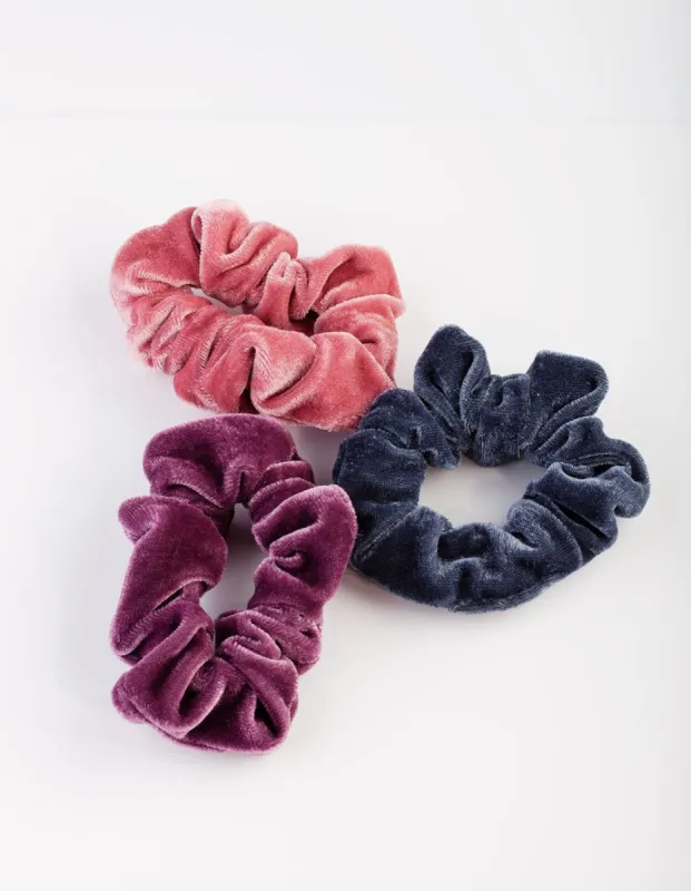 Berry Velvet Scrunchie Pack sold by lovisa