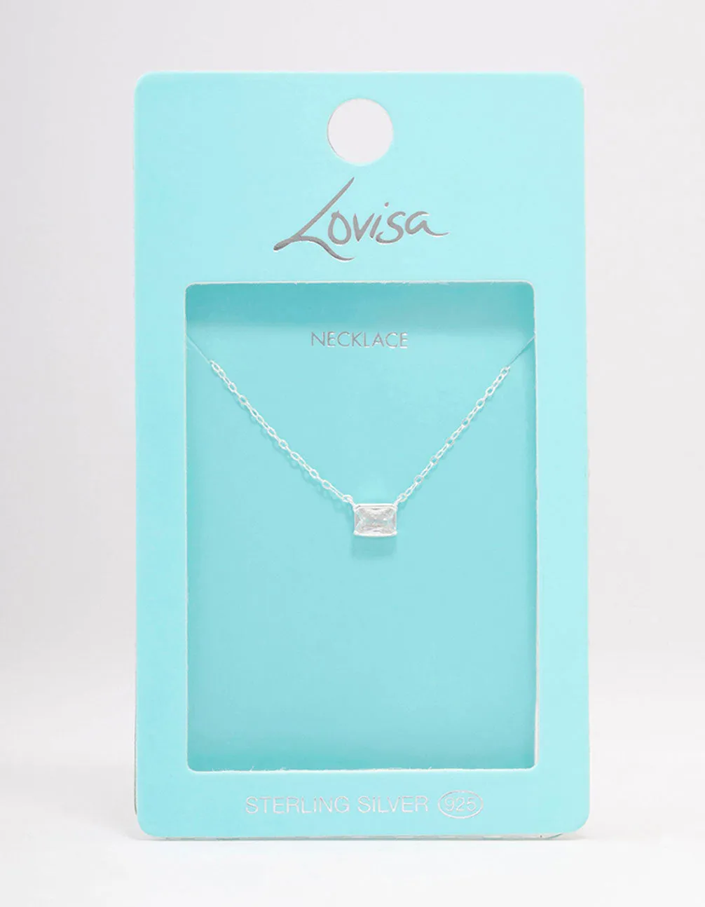 Sterling Silver Cubic Zirconia Emerald Cut Necklace sold by lovisa product image thumbnail 3
