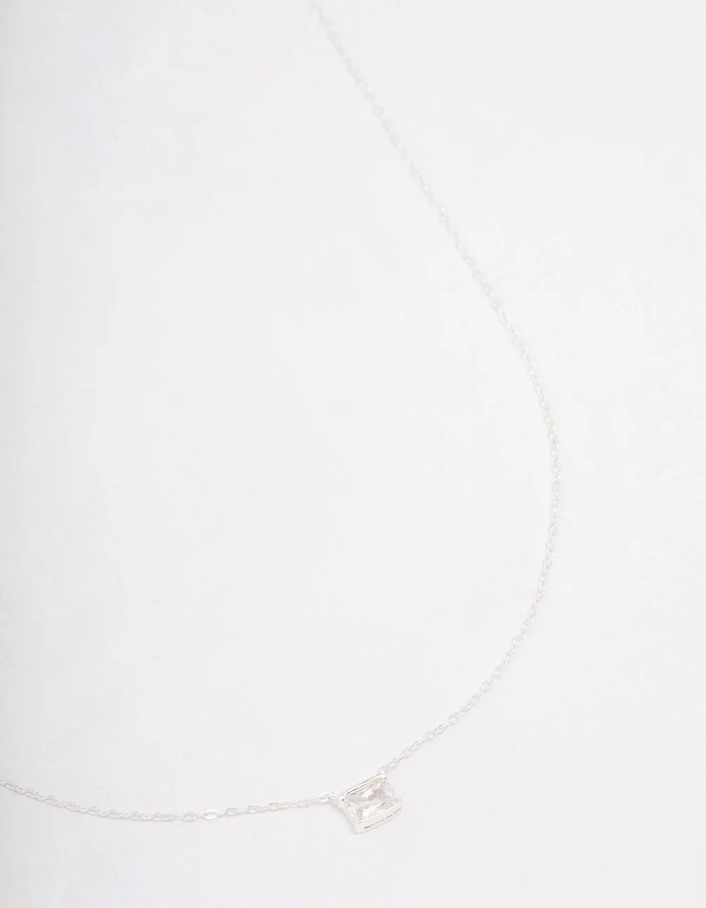 Sterling Silver Cubic Zirconia Emerald Cut Necklace sold by lovisa