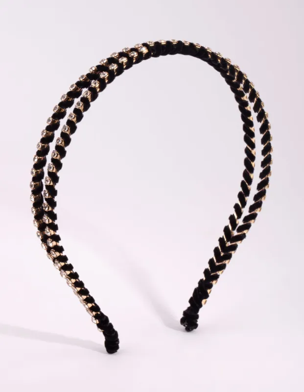 Diamante Crossover Headband sold by lovisa
