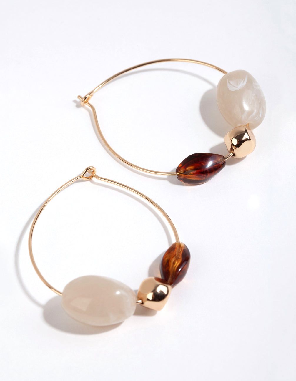 Gold Triple Stone Hoop Earrings sold by lovisa