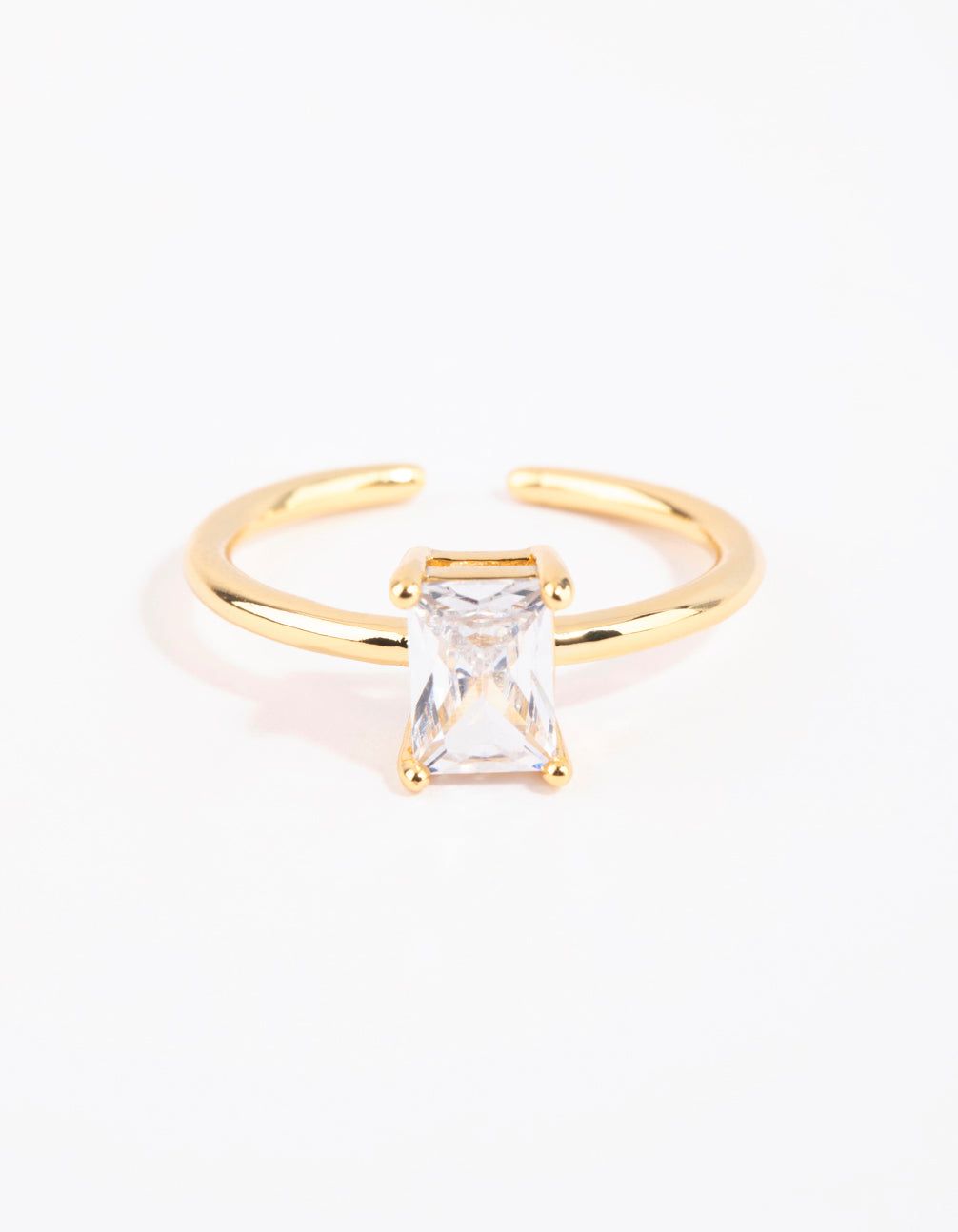Gold Emerald Cut Cubic Zirconia Ring sold by lovisa product image thumbnail 2