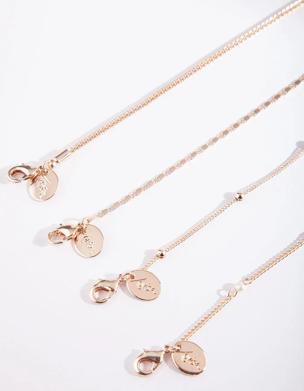 Chains Pearls Rose Gold Bracelet & Anklet 4-Pack sold by lovisa product image thumbnail 3