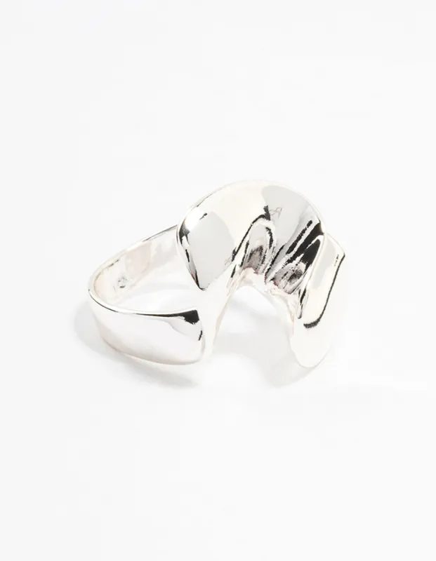 Silver Plated Metal Twisted Rings sold by lovisa