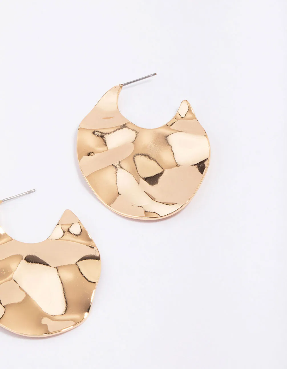Gold Wavy Large Hoop Earrings sold by lovisa product image thumbnail 3