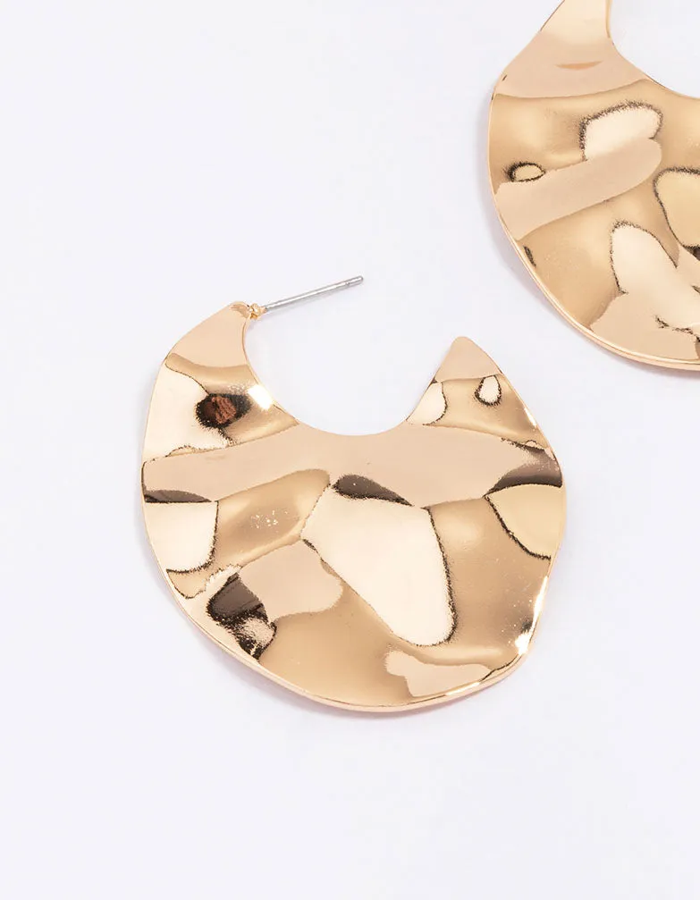 Gold Wavy Large Hoop Earrings sold by lovisa product image thumbnail 2