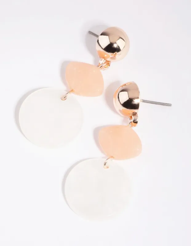 Rose Gold Mixed Bead Drop Earrings sold by lovisa