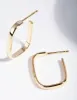 Gold Plated Sterling Silver Square Open Hoop Earrings sold by lovisa