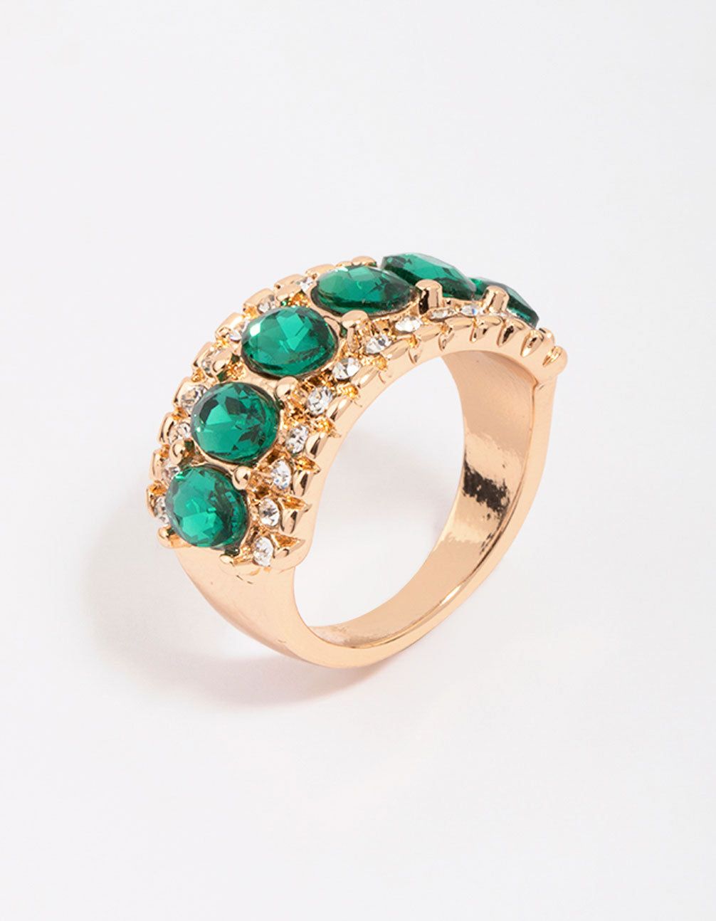 Gold Regal Emerald Oval Band Ring sold by lovisa product image thumbnail 2