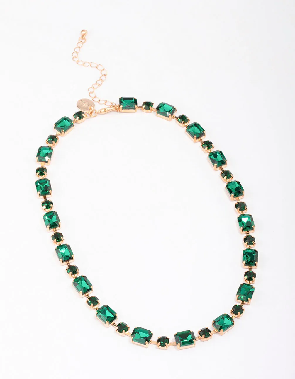 Gold & Green Geometric Statement Necklace sold by lovisa product image thumbnail 2