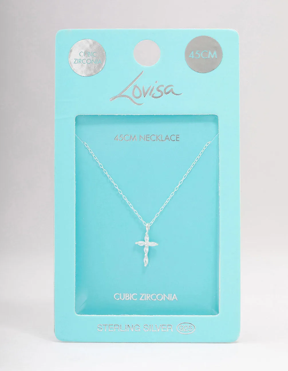 Sterling Silver Cubic Zirconia Marquise Cross Necklace sold by lovisa product image thumbnail 3