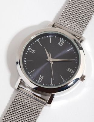 Rhodium Simple Mesh Strap Watch sold by lovisa