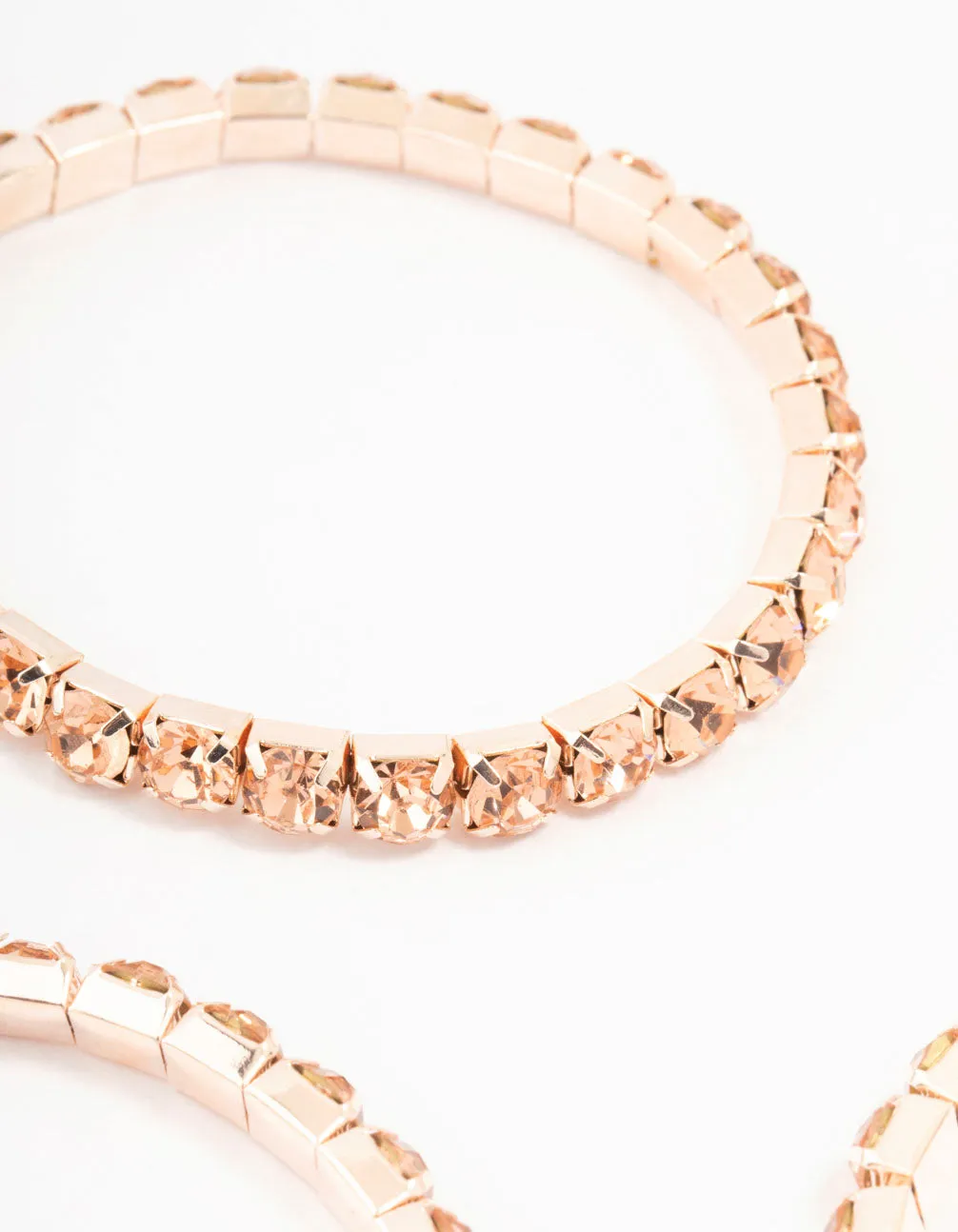 Rose Gold 4 Row Stone Stretch Bracelet Pack sold by lovisa product image thumbnail 2