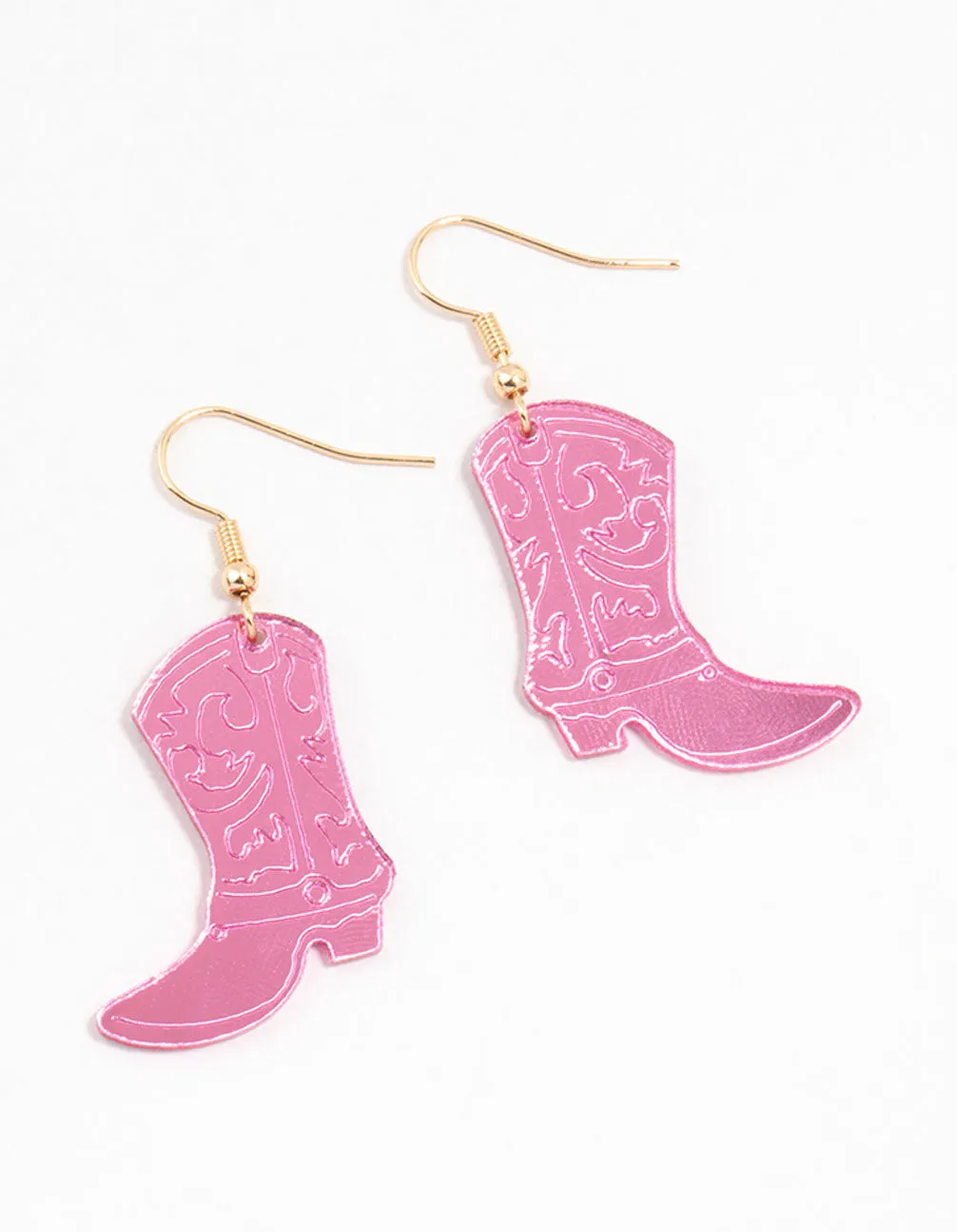 Pink Acrylic Cowboy Drop Earrings sold by lovisa
